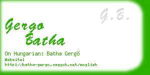 gergo batha business card