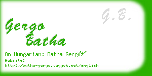 gergo batha business card